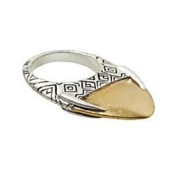 House of Harlow 1960 Jewelry - House of Harlow Engraved Dome Ring in Gold/Silver